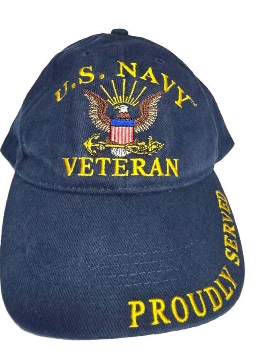 US Navy Veteran Proudly Served Embroidered Baseball Cap Hat